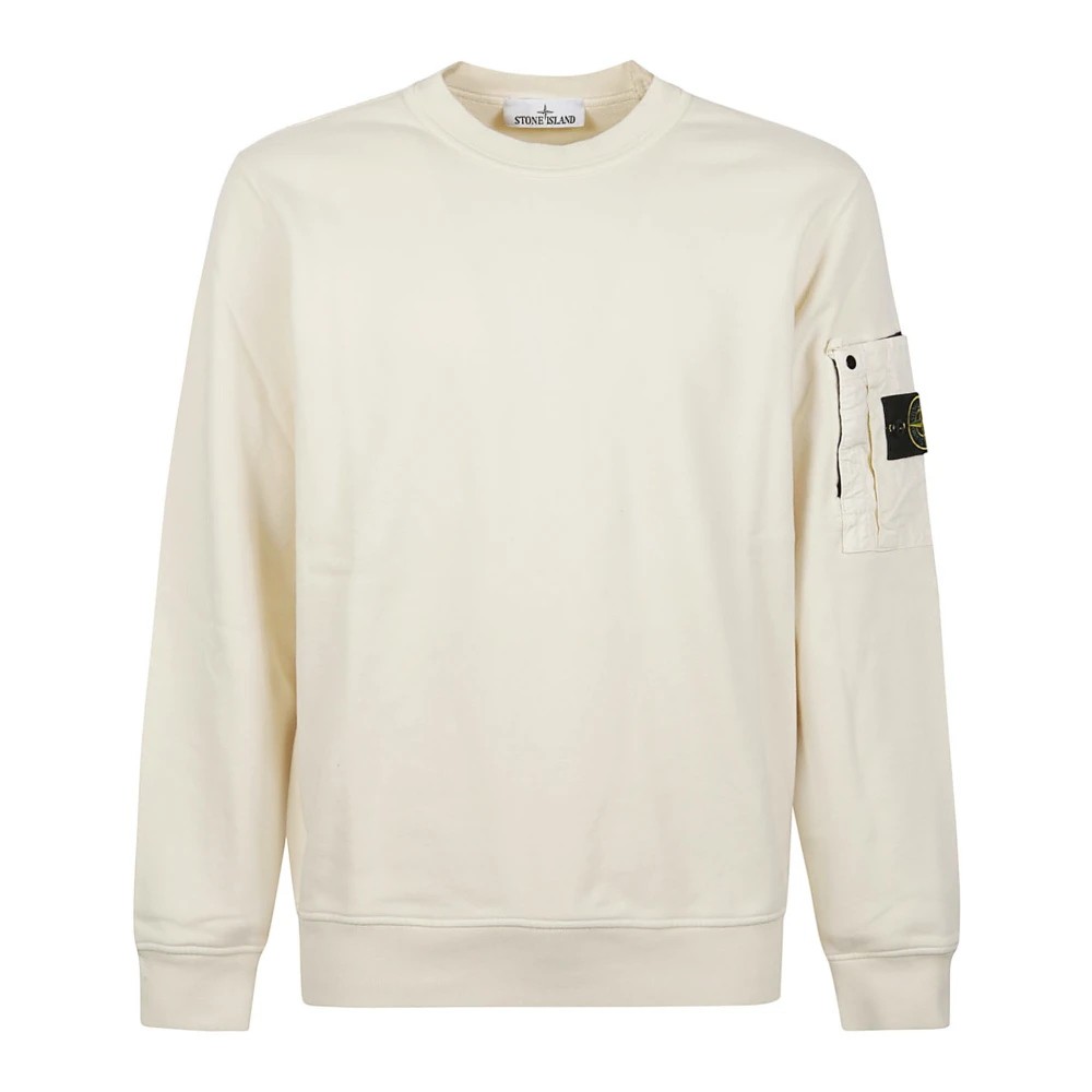 Stone Island Beige Logo Sweatshirt - Male - Sweatshirts - Xl - Sweatshirts & Hoodies