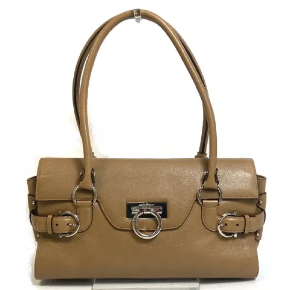Salvatore Ferragamo Pre-owned Leather shoulder-bags Brown Dames