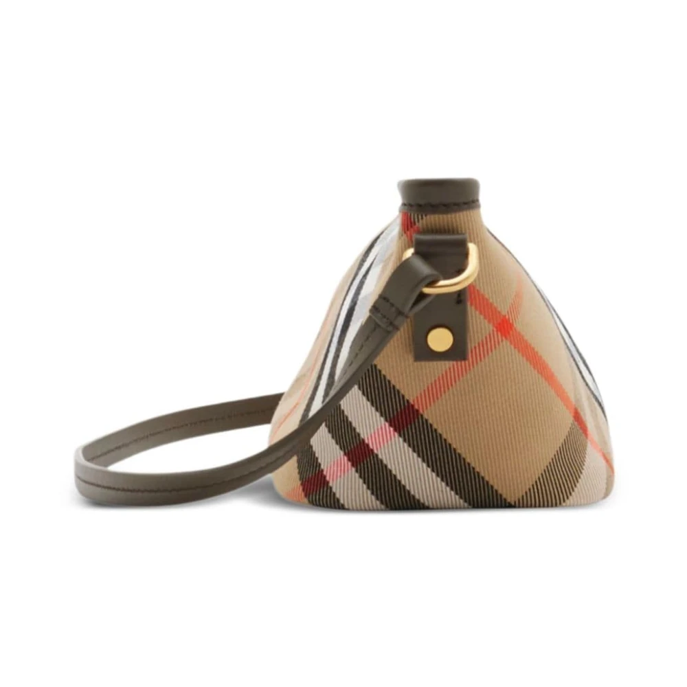 Burberry Schoudertas met Vintage Ruitpatroon Beige Dames