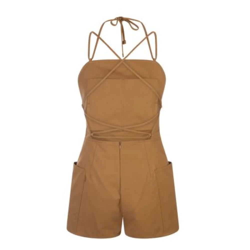 Max Mara Bruin Leren Werkkleding Jurk Brown Dames
