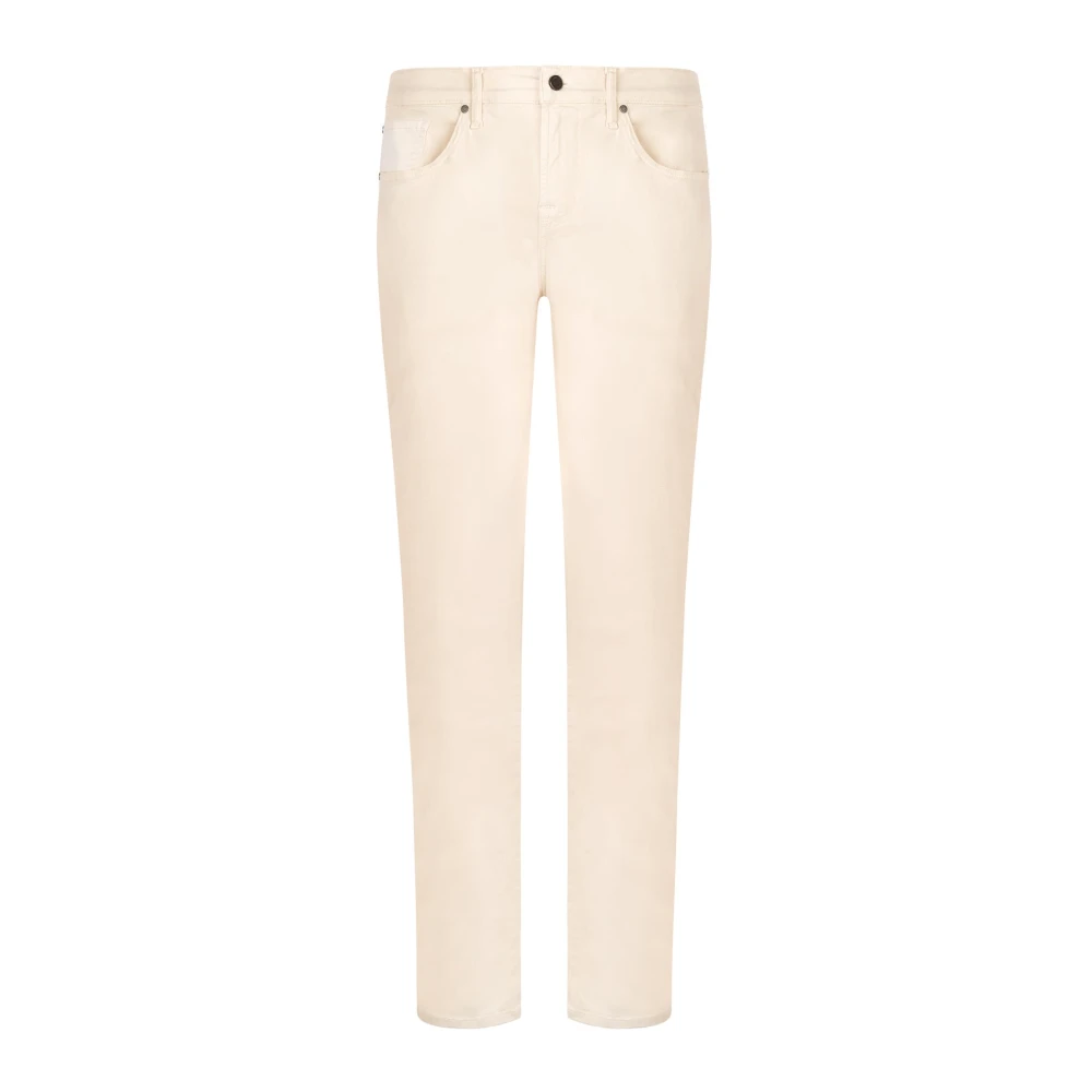 7 For All Mankind Witte Modal Katoenen Jeans Jsmxv600Sn Beige Heren