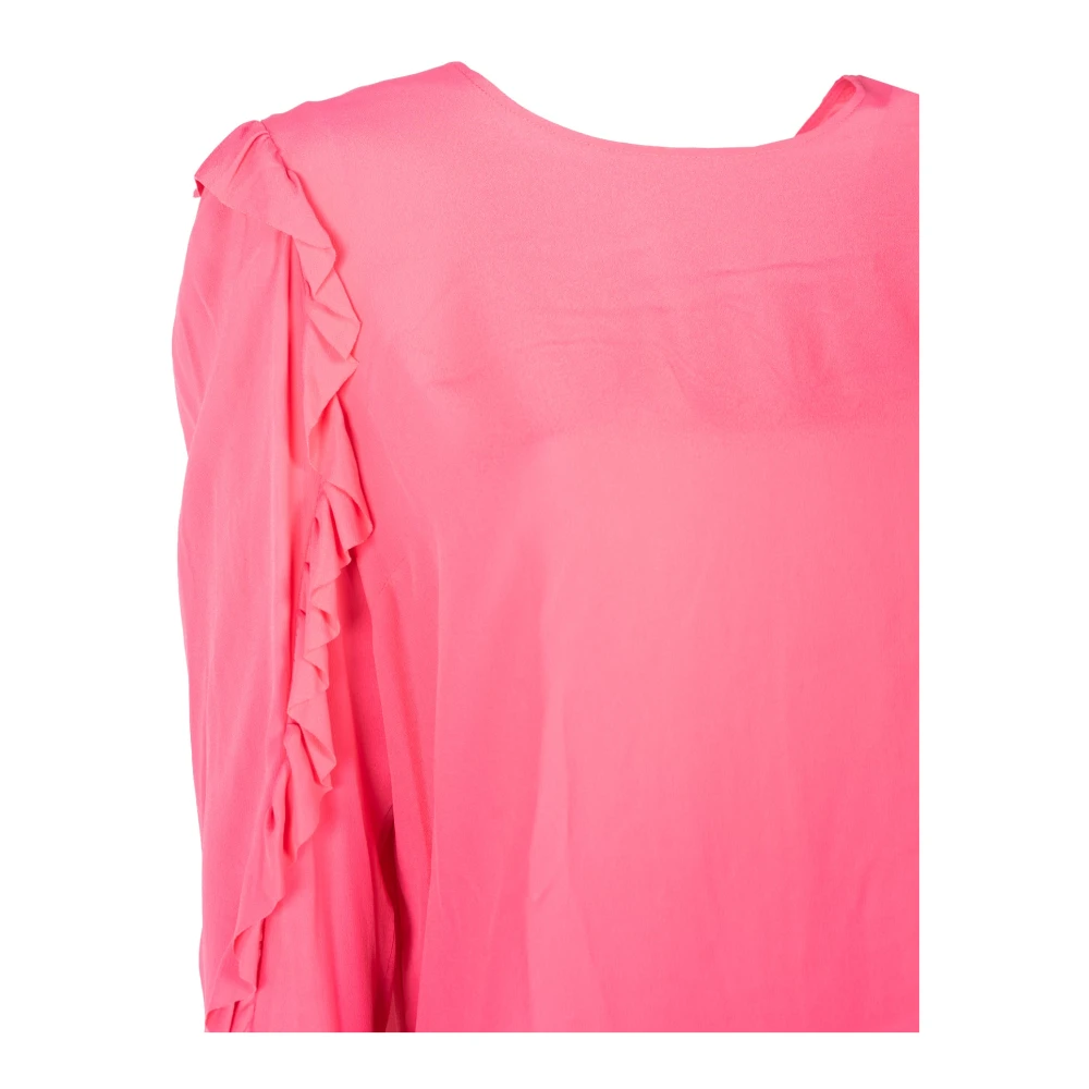 Liu Jo Elegante Blouse met Ruches Mouwen Pink Dames