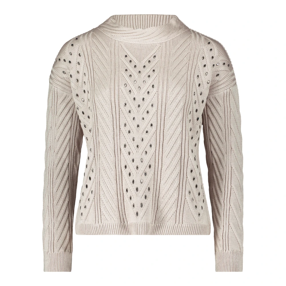 Betty Barclay Chunky Gebreide Trui met Fonkelende Details Beige Dames