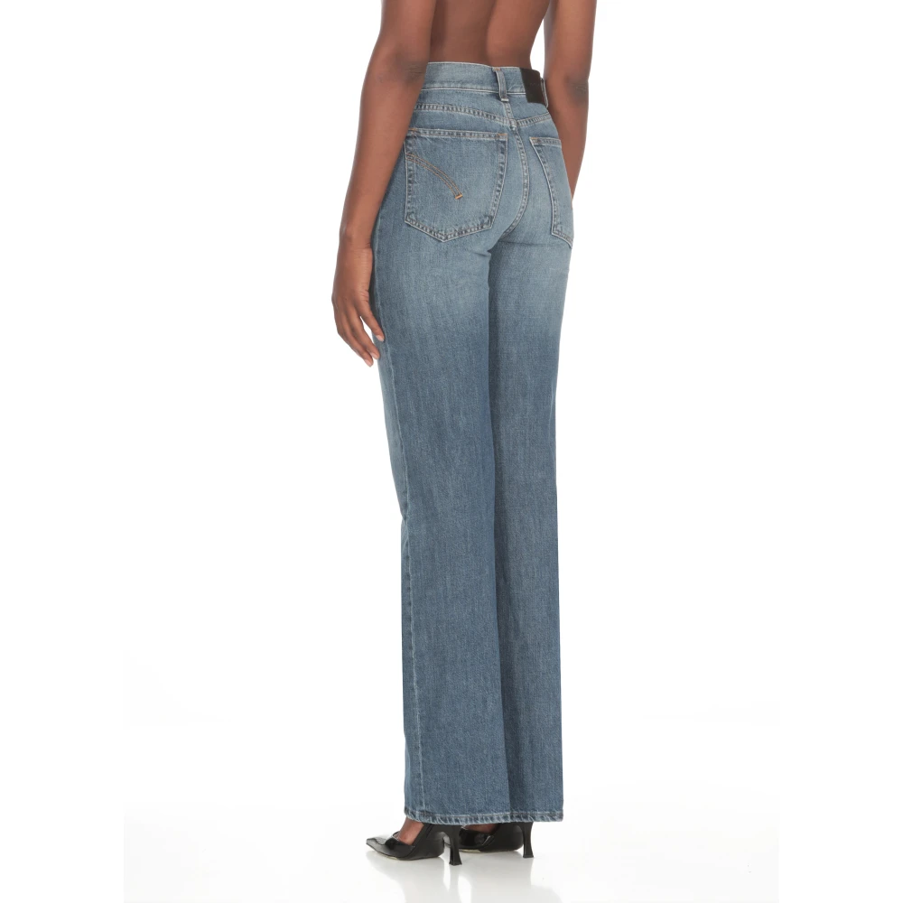Dondup Blauwe Katoenen Jeans met Riemlussen Blue Dames