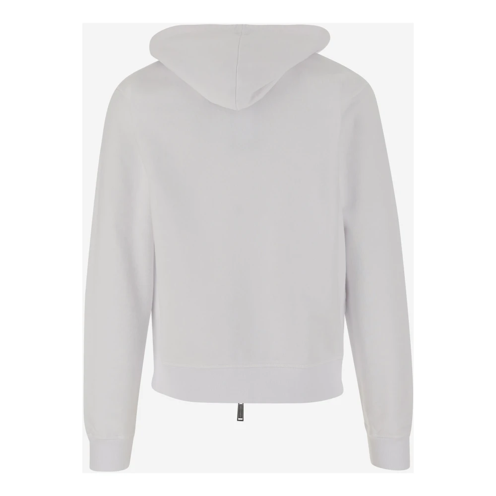 Dsquared2 Logo Katoenen Hoodie met Ritssluiting White Heren