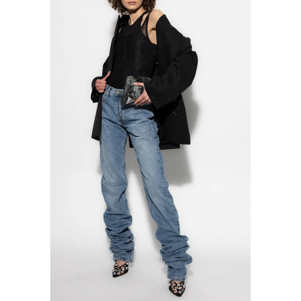 The Attico Jeans met logo Blue Dames