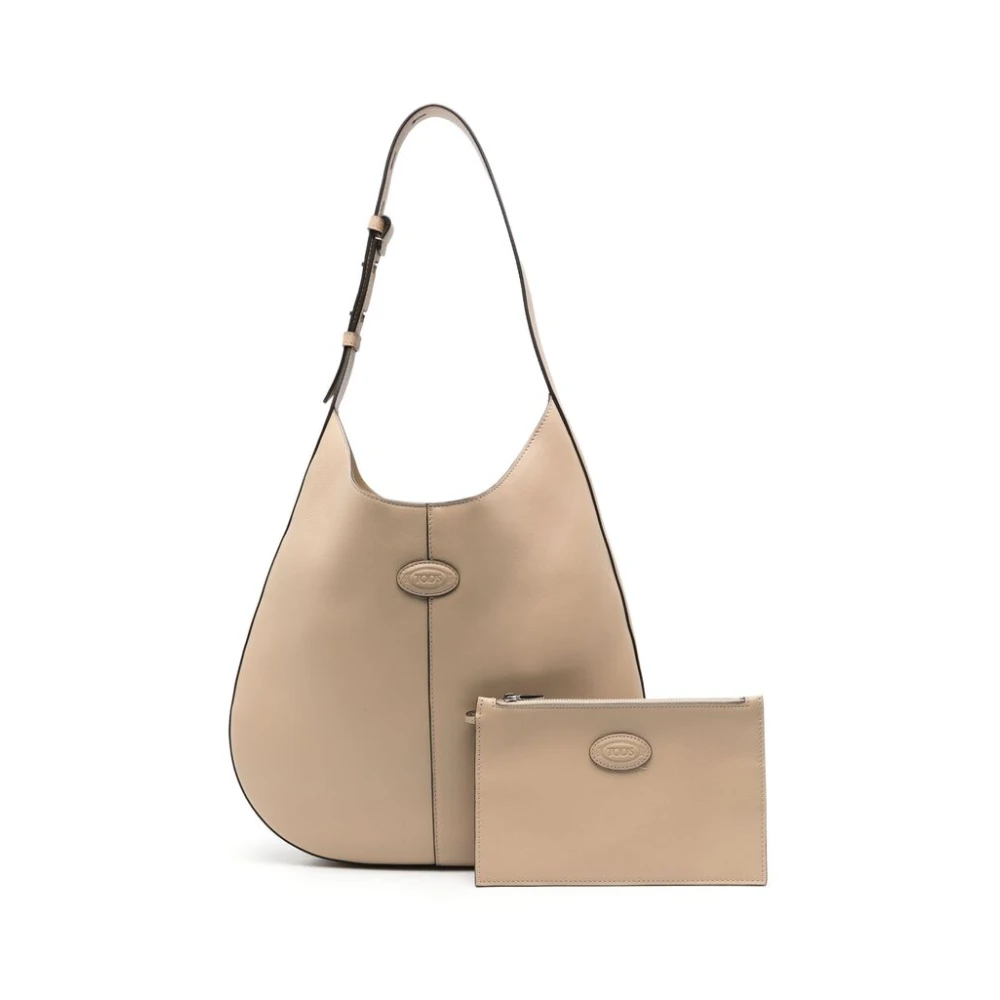 TOD'S Beige Schoudertas met Afneembare Pouch Beige Dames