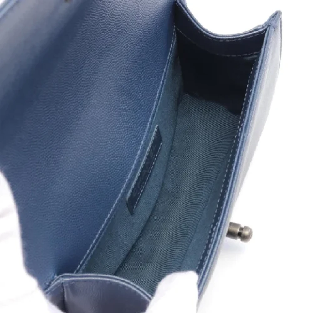 Chanel Vintage Pre-owned Leather chanel-bags Blue Dames