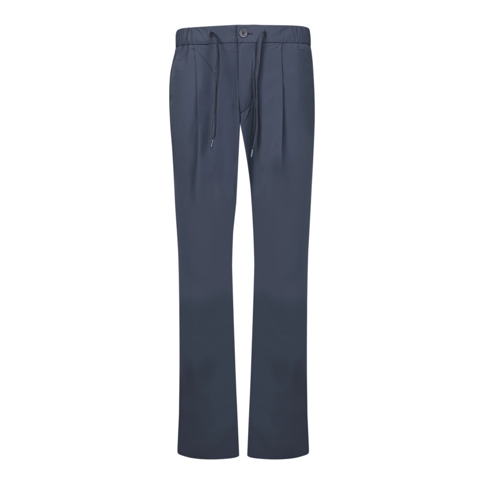 Herno Blauwe broek met trekkoord in de taille Blue Heren