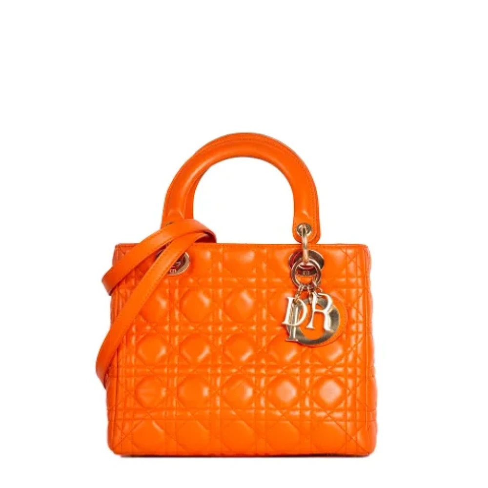 Dior Vintage Pre-owned Leather dior-bags Orange Dames