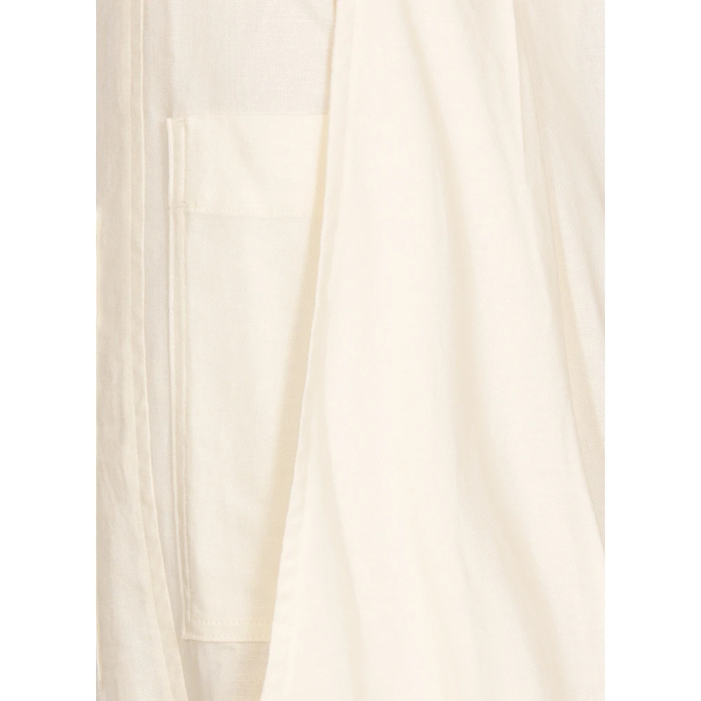 Y-3 Witte Linnen Broek met Koord White Dames