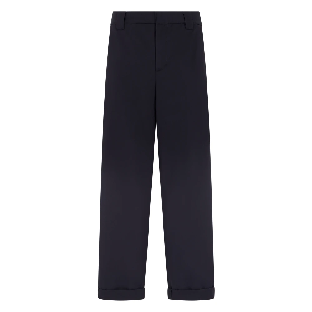 Golden Goose Men's Blue Wide Trousers, Xl, Straight Cotton Trousers