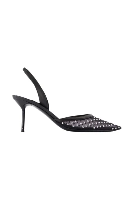 Svarta Slingback Pumps med Mesh
