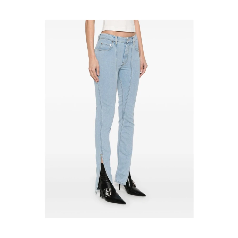 Mugler Lichtblauwe Klassieke Vijf-Pocket Jeans Blue Dames
