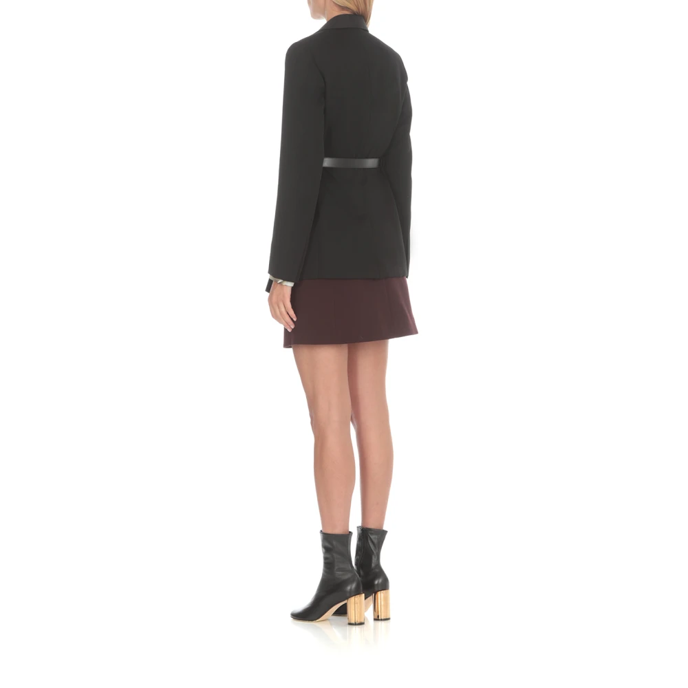 Lanvin Zwarte Wollen Blazer met Peak Revers Black Dames