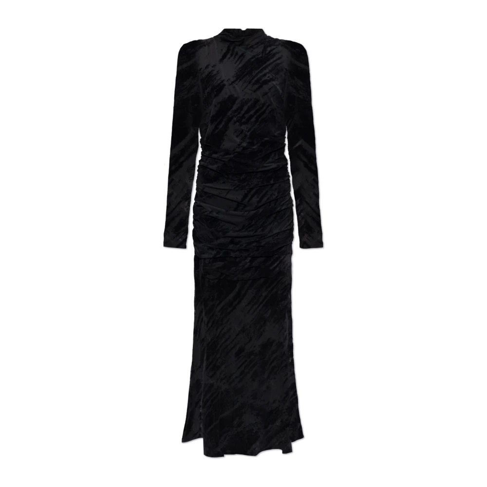 Gestuz Mesh Flare Bottom Zwarte Jurk Black Dames