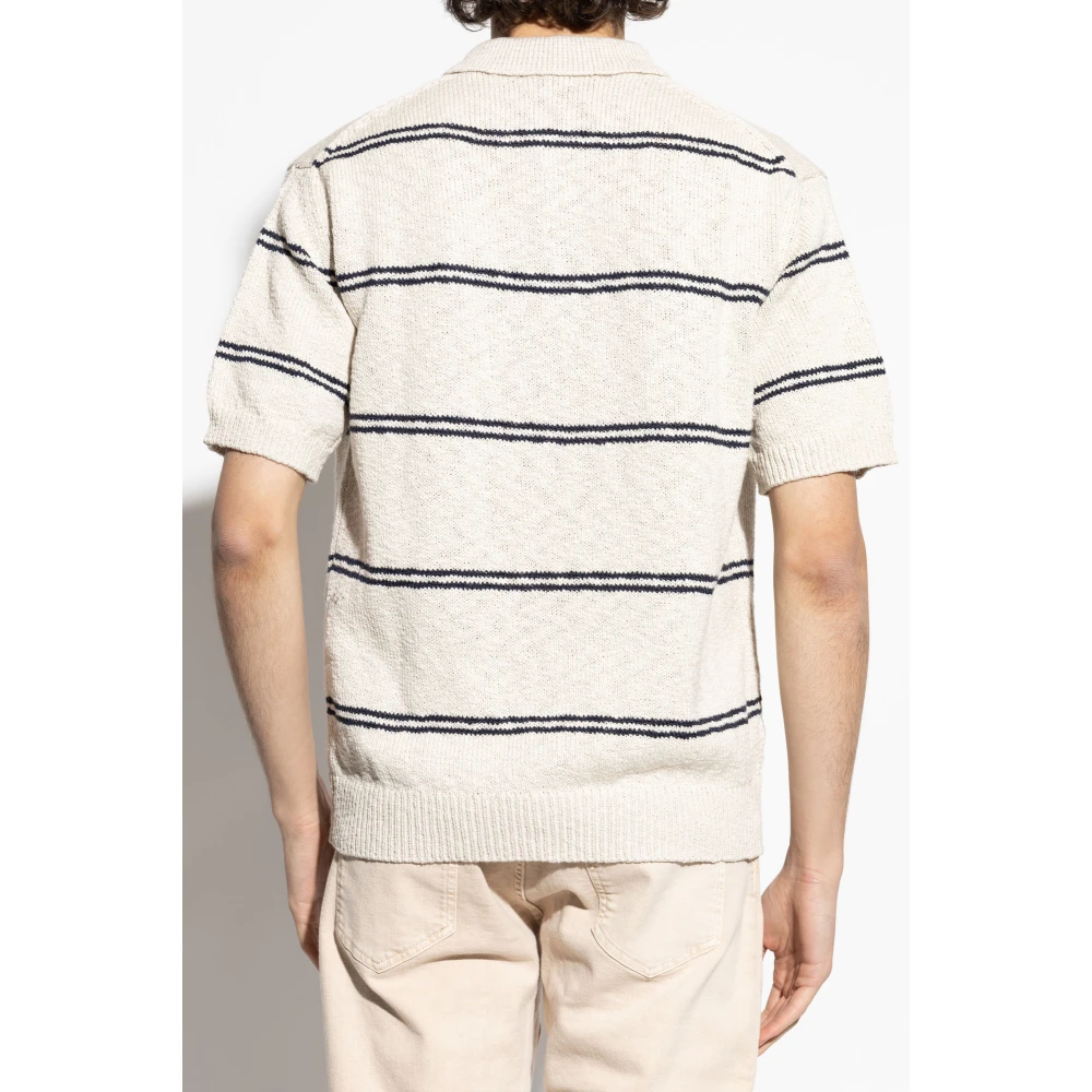 Eleventy Polo met gestreept patroon Beige Heren