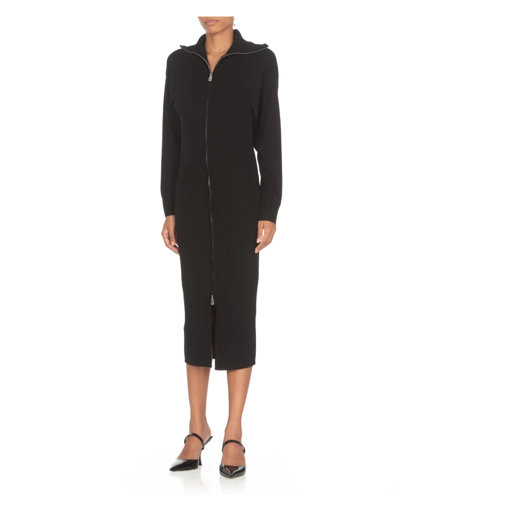 pinko Zwarte Jurk met Hoge Hals Black Dames
