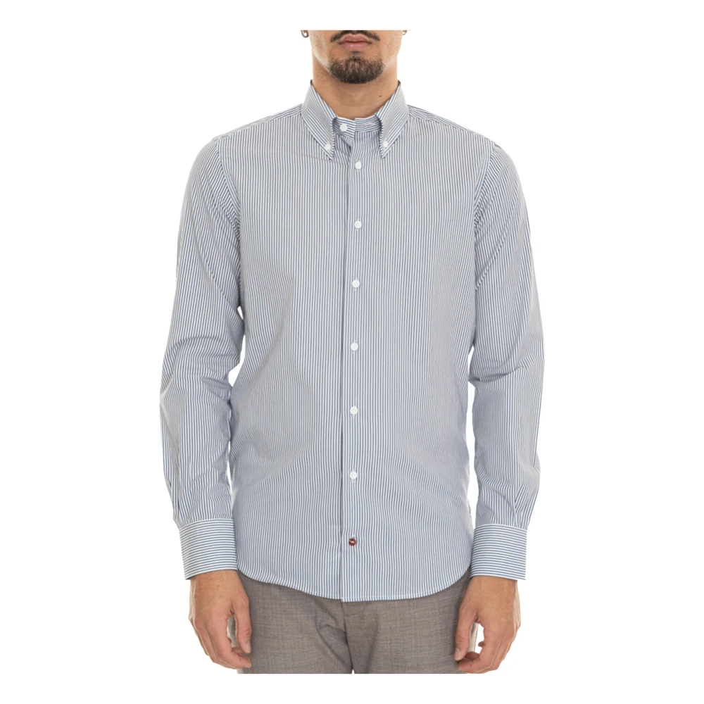 Càrrel Gestreept Button-Down Casual Overhemd Blue Heren