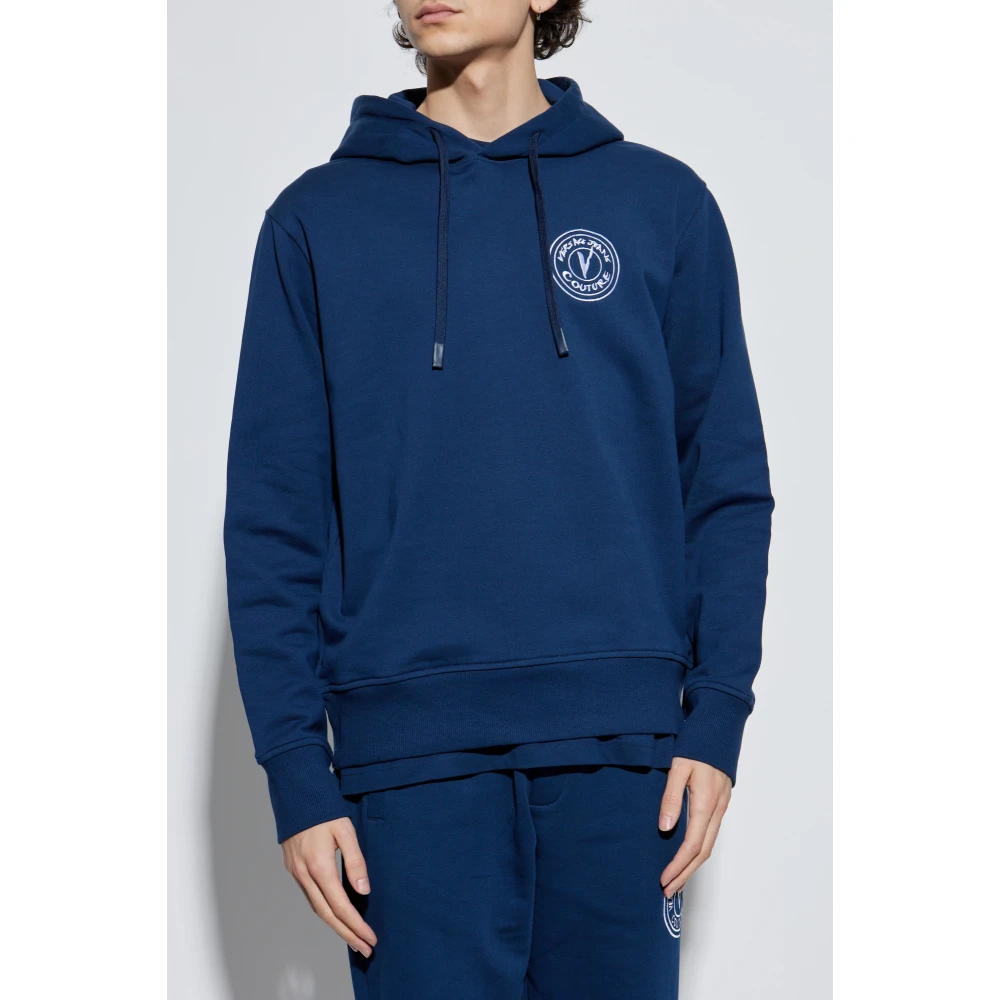 Versace Jeans Couture Sweatshirt met logo Blue Heren