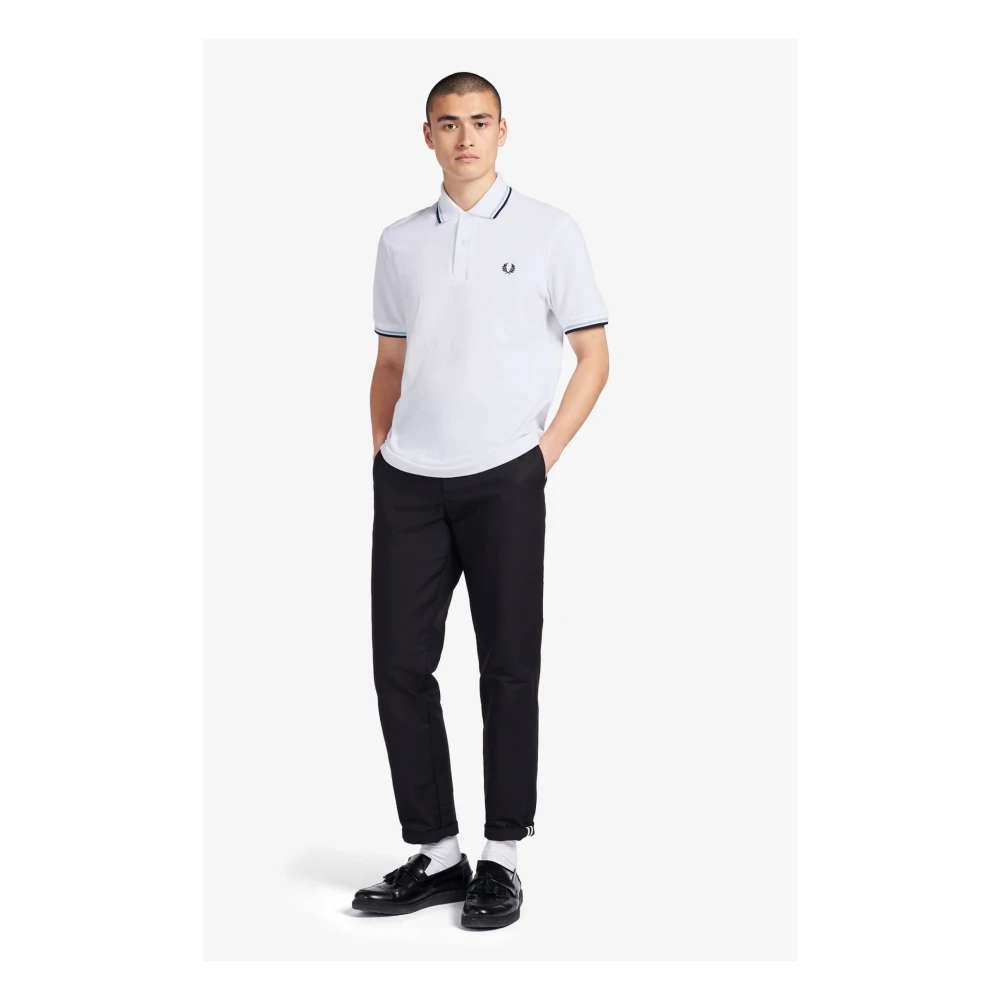 Fred Perry Original Twin Tipped Polo White Ice Navy White Heren