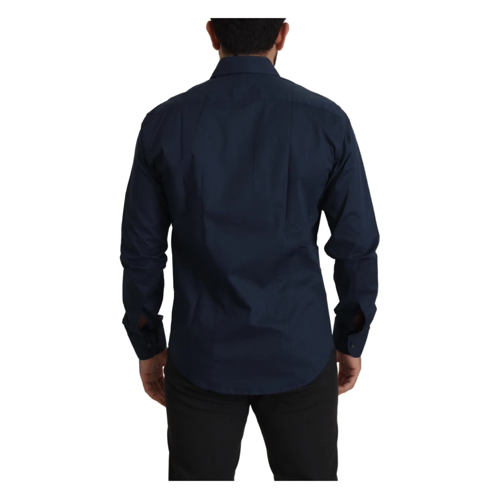 Roberto Cavalli Navy Elegance Katoenen Overhemd Blue Heren
