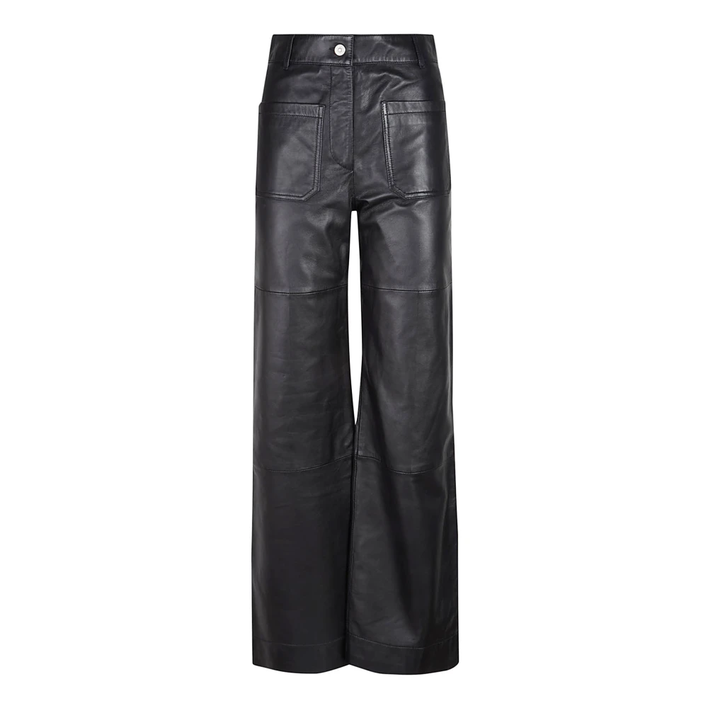 Victoria Beckham Women's Black Leather Trousers, S, Alina Leather Trousers