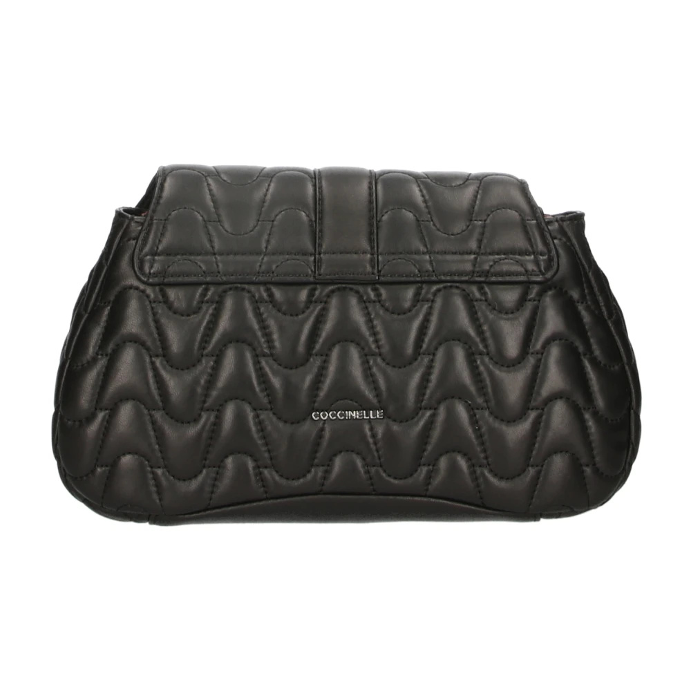 Coccinelle Zwarte leren handtas met schouderband Black Dames