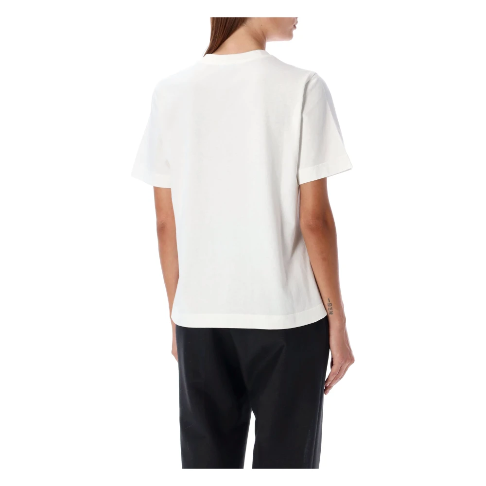 Burberry Stijlvol Katoenen T-shirt met Iconisch Logo White Dames
