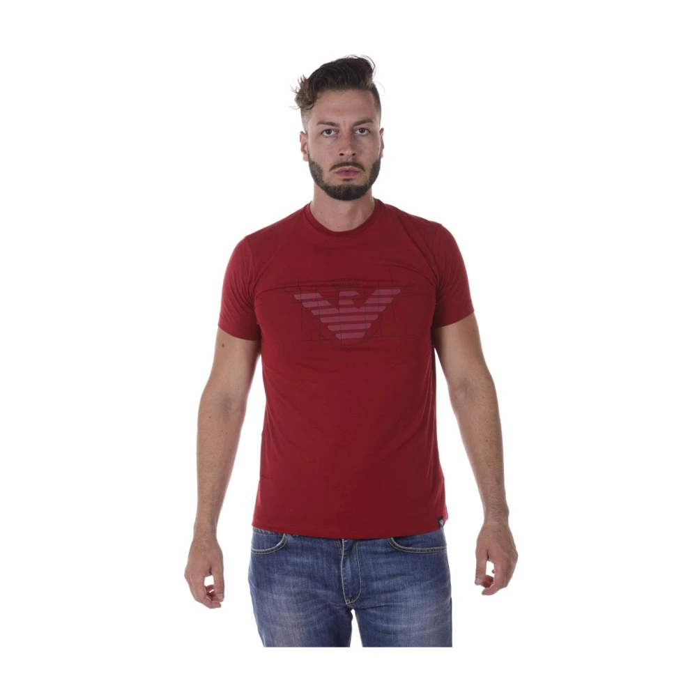 Armani Jeans Men's Red T-Shirt Sweatshirt
