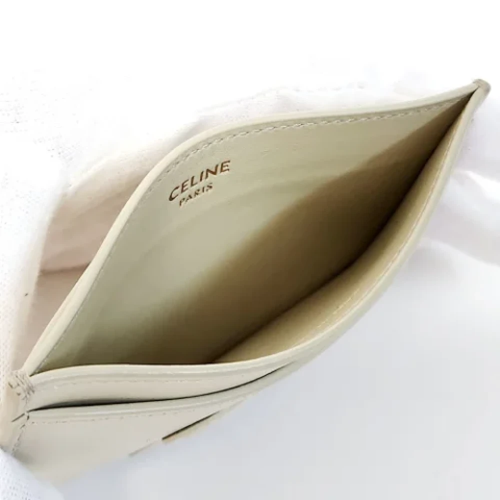 Celine Vintage Pre-owned Leather home-office Beige Dames