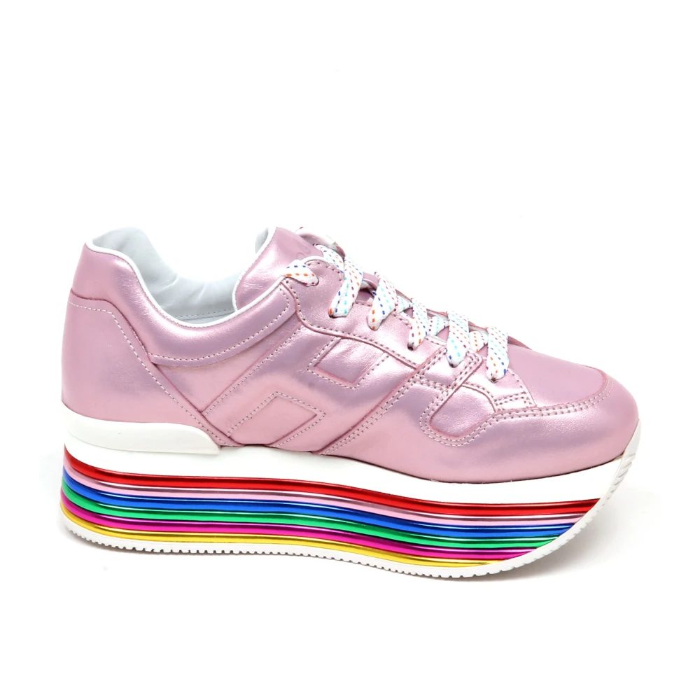 Hogan Women's Pink Stylish Lace-Up Shoes - Sneakers - 2 Uk - Shoes