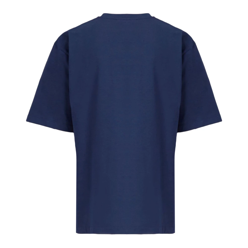 Marni Blauw Katoen Logo T-shirt Blue Heren