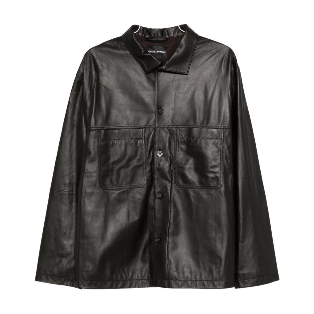 Emporio Armani Herr Brun Jackor M, Lättviktig Utility Zip Jacket