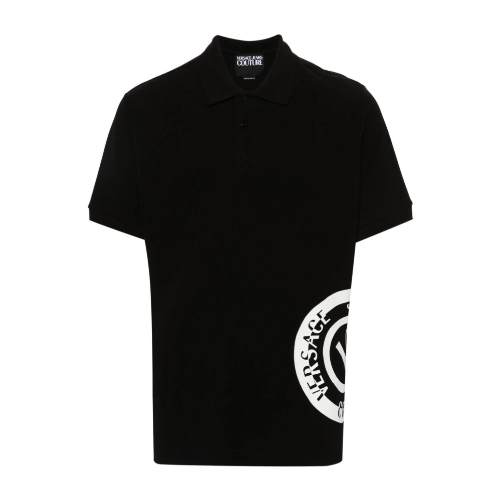 Versace Jeans Couture Zwart Katoenen Piquet T-shirts en Polos Black Heren