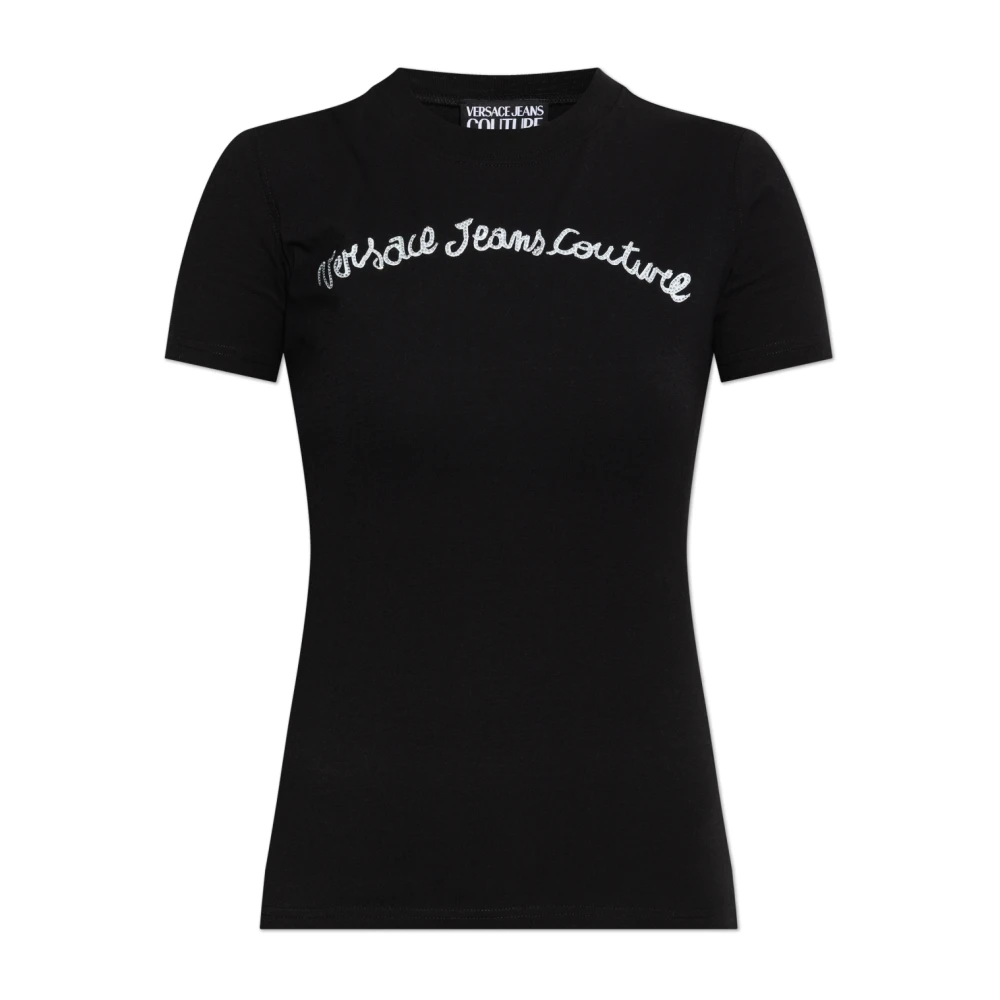 Versace Jeans Couture T-shirt met logo Black Dames