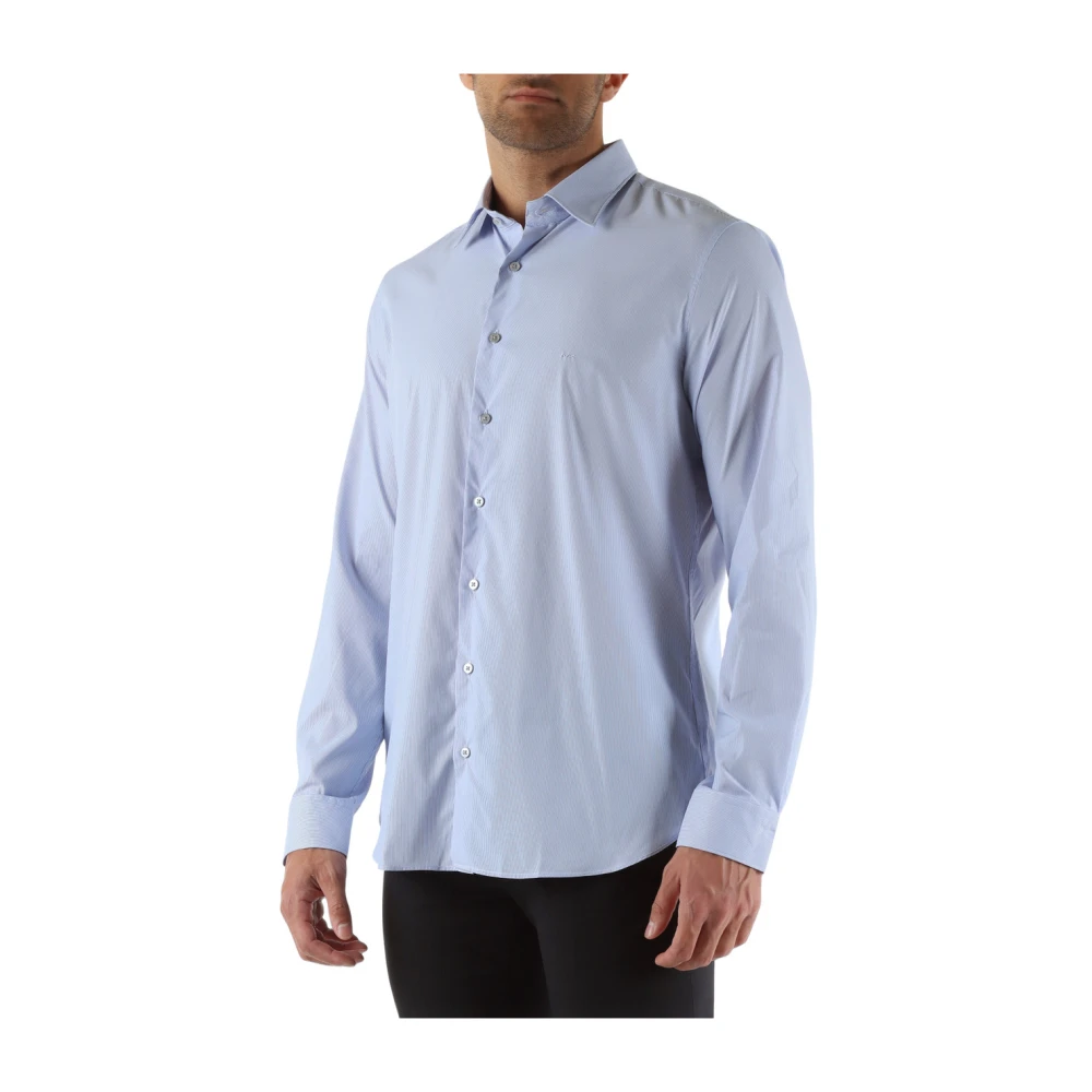 Michael Kors Slim Fit Gestreept Stretch Overhemd Blue Heren