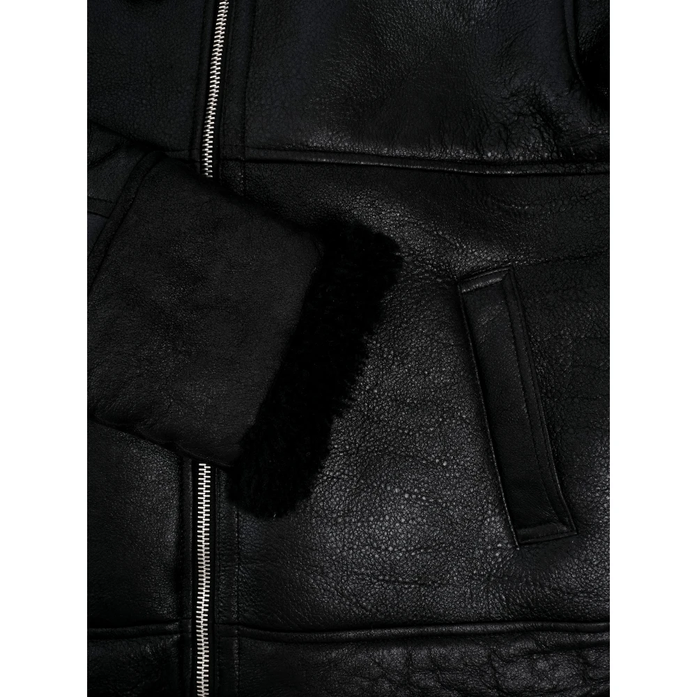 Giorgio Brato Shearling Pilot Jacket Black Heren