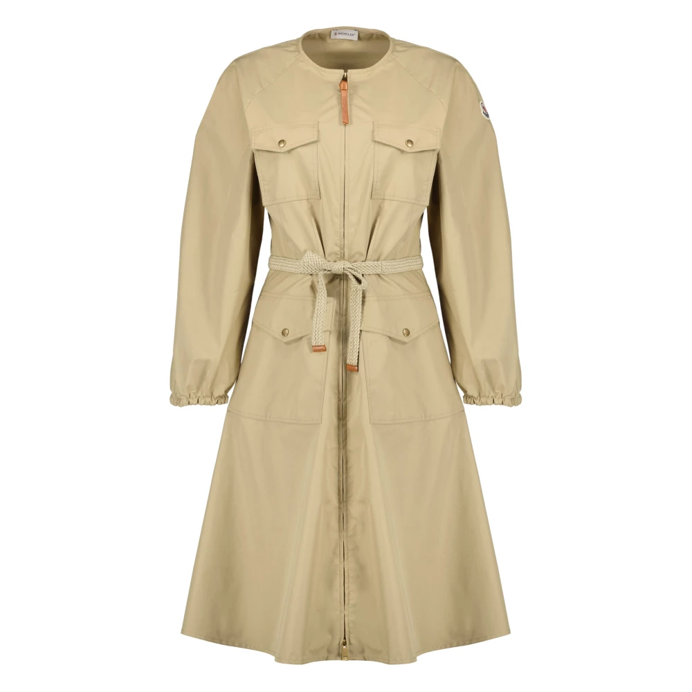 Moncler Beige Belted Coats, Female, S, Belted Utility Jacket