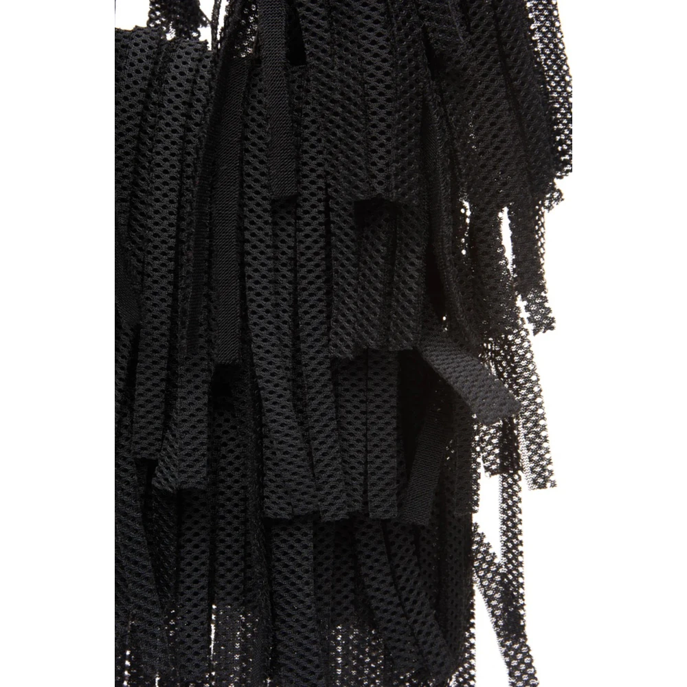 La Milanesa Gefranjerde Neopreen Schoudertas Black Dames