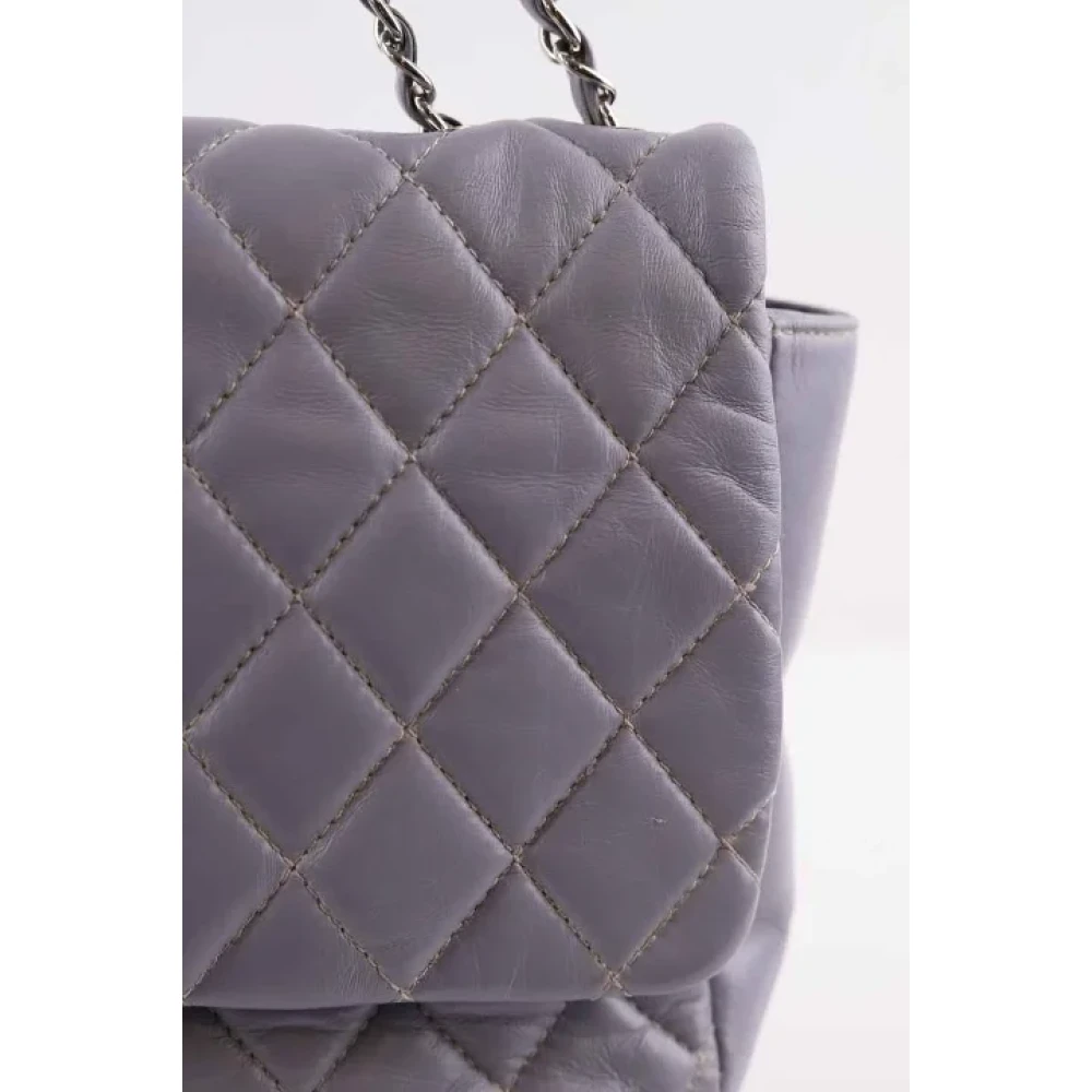Chanel Vintage Pre-owned Leather shoulder-bags Gray Dames