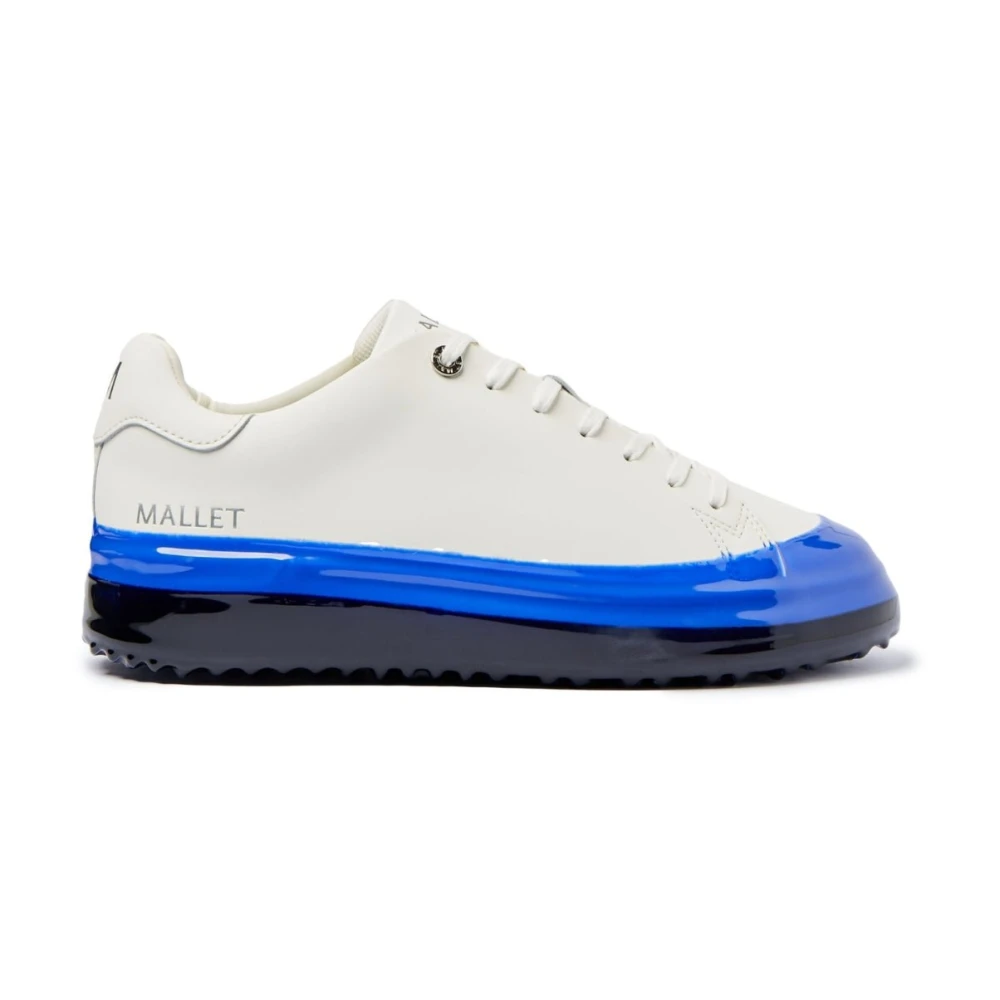 Mallet London Blauwe Dip Leren Sneakers Heren Schoenen Wit