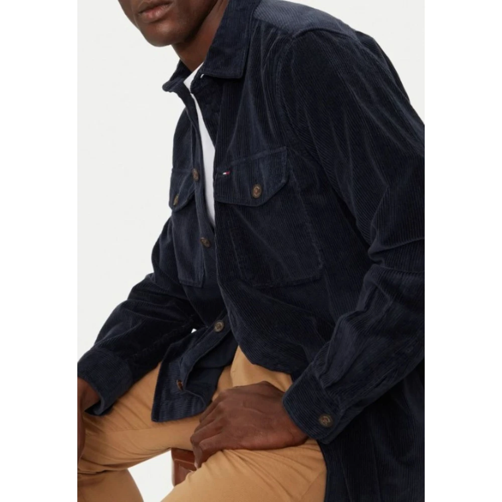 Tommy Hilfiger Corduroy Overshirt voor Mannen Blue Heren