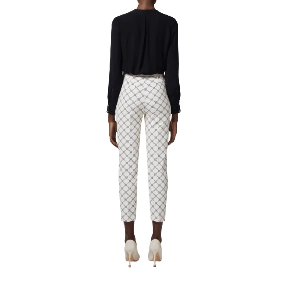 Elisabetta Franchi Diamantprint Crepe Broek Multicolor Dames