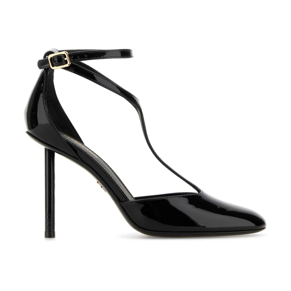 Salvatore Ferragamo Zwarte leren pumps met 9 5 cm hak Black Dames