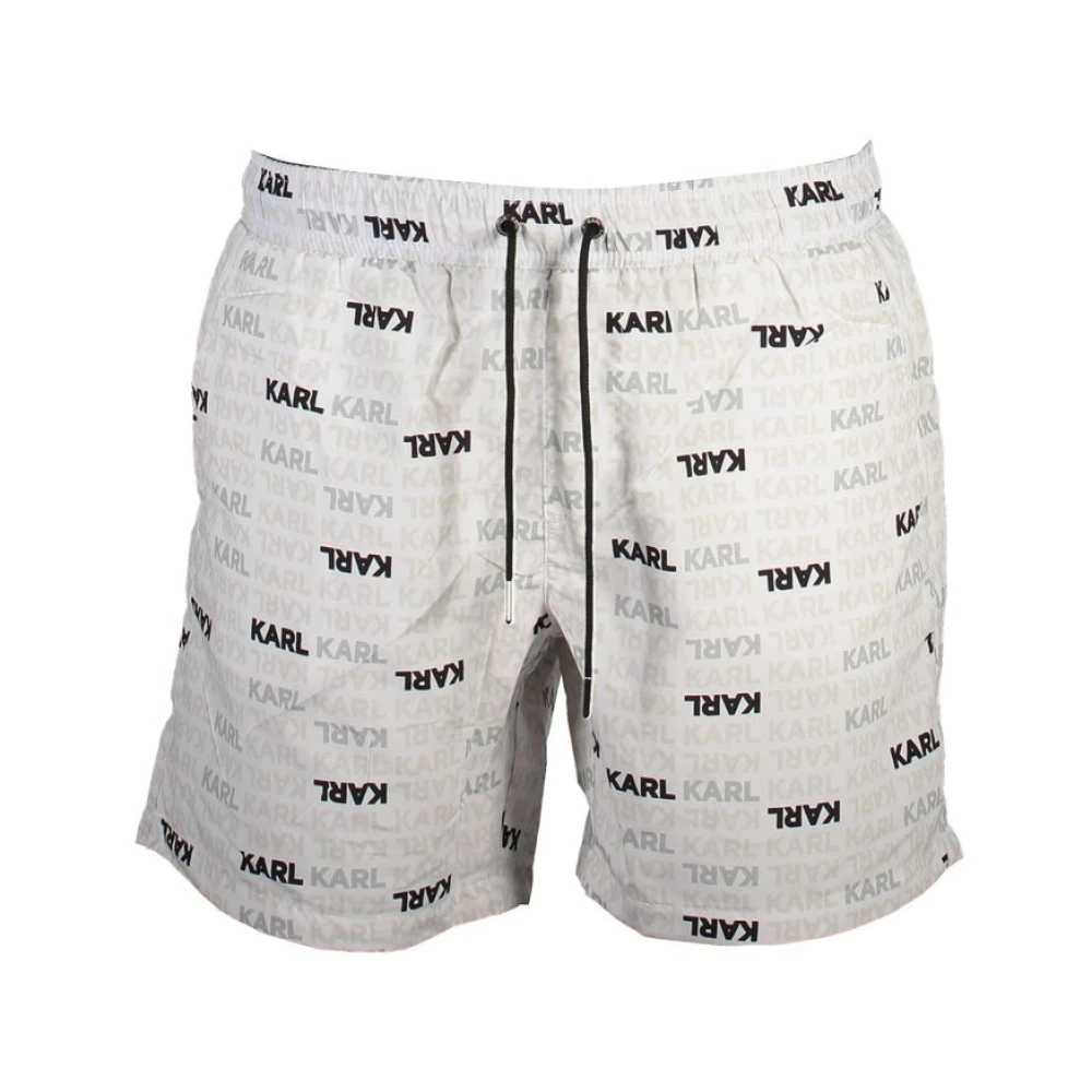 Karl Lagerfeld Men's White Swim Trunks - Beachwear - S - Swimwear