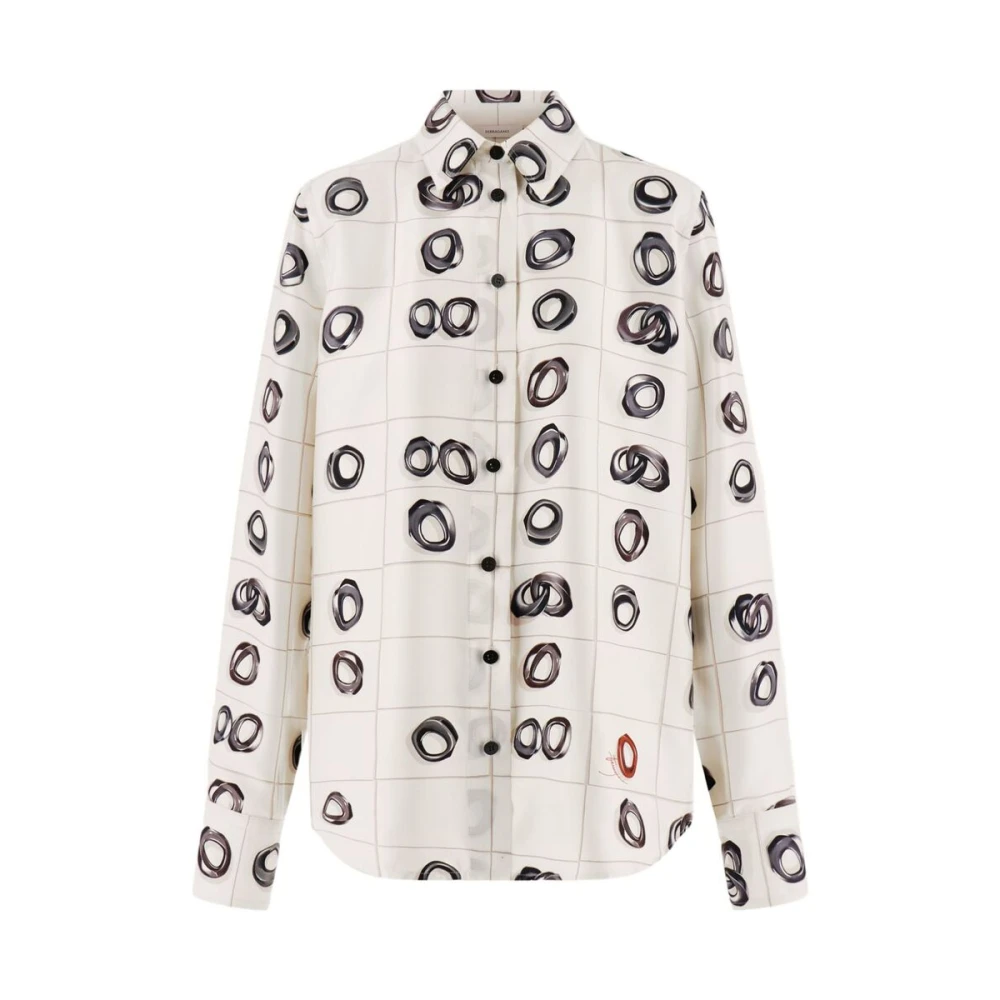 Salvatore Ferragamo Zijden Windowpane Print Overhemd Multicolor Dames