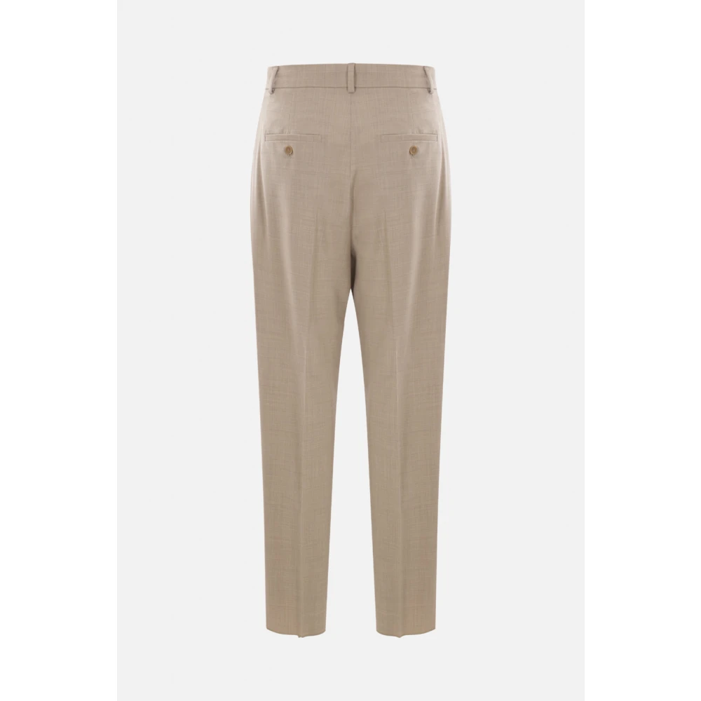 Max Mara Stretchwollen zandbroek met meerdere zakken Beige Dames