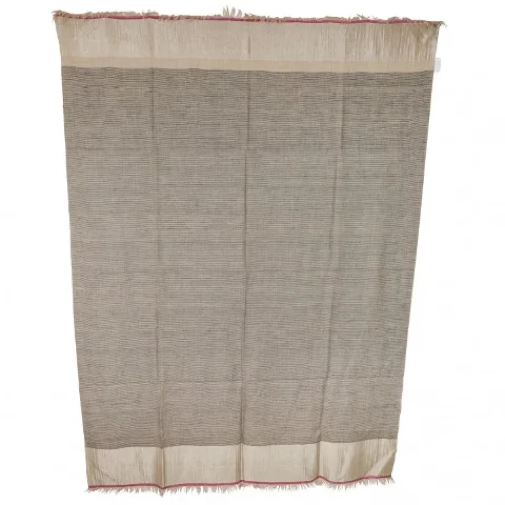 Hermès Vintage Pre-owned Cashmere scarves Gray Dames