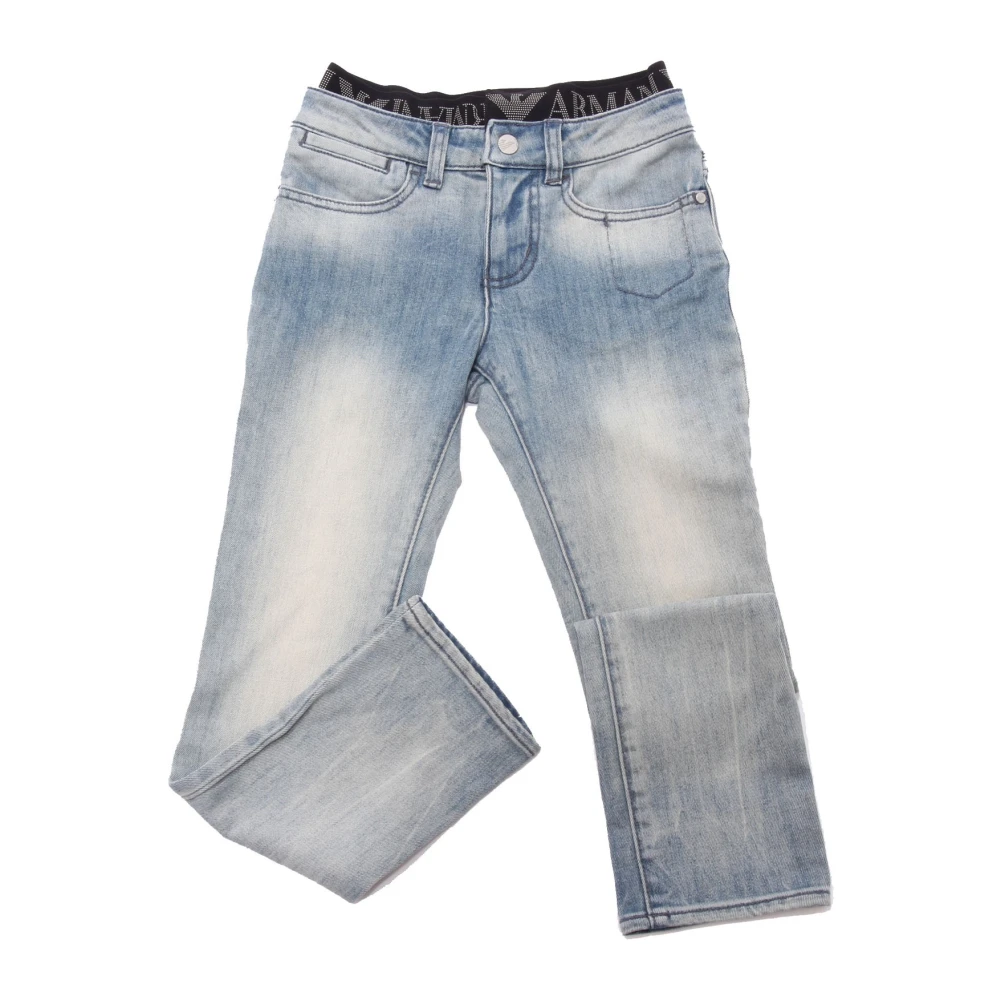 Armani Boys Blue Five-Pocket Denim Trousers - Jeans - 8 Y - Kids